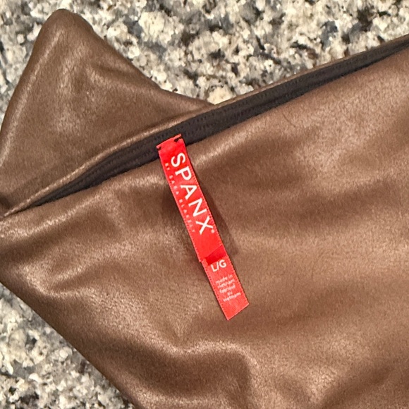 Brown Faux Leather Leggings - Picture 2 of 3